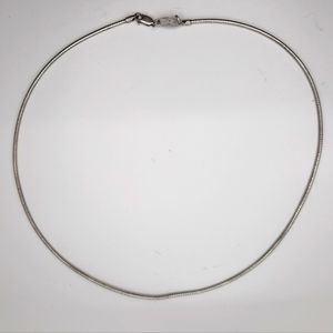 Thin Sterling Silver Wire Choker. 1.5m Gage Lobster Clasp. 925 Italy Paolo Romeo